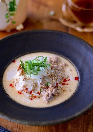 レンジで豆乳仕立てのそうめん担々麺-レシピのメイン写真
