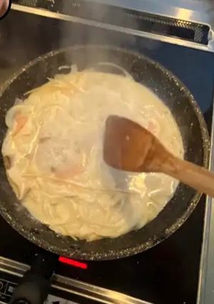 エリンギとハムのクリームパスタ-レシピのメイン写真