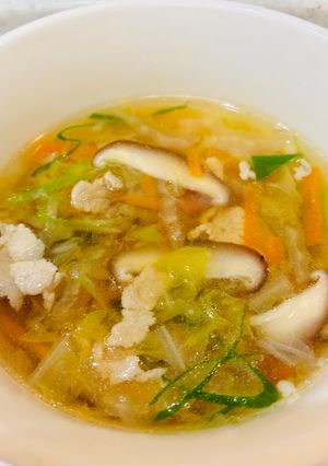余り野菜で!白菜と豚バラの中華風スープ-レシピのメイン写真
