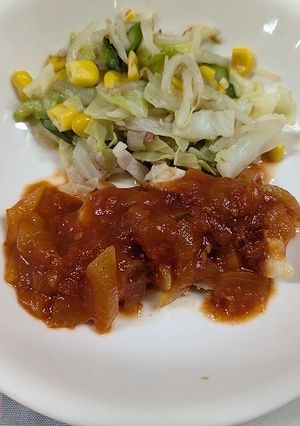 【保育園の給食】　鶏肉のトマト煮-レシピのメイン写真
