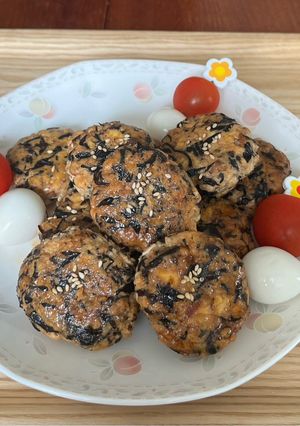 ひじきと豆腐のふんわりつくね。ヘルシー-レシピのメイン写真