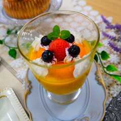 รูปของ 綾の野菜や果物をつかったカボチャプリン