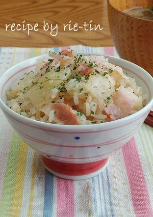 ＊新玉ねぎtoベーコンの炊き込みご飯＊-レシピのメイン写真