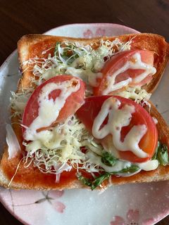 簡単サラダトースト トマト 千切り野菜 -レシピのメイン写真
