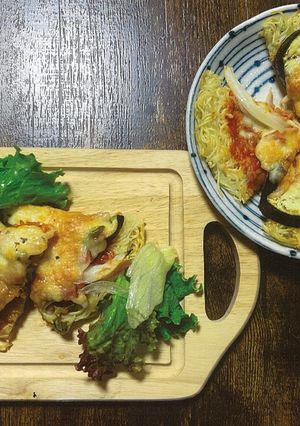 【リメイク】余ったそうめんでパリパリピザ-レシピのメイン写真