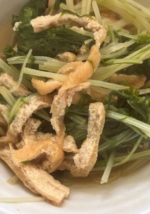 10分で簡単！油揚げと水菜のハリハリ煮😋-レシピのメイン写真