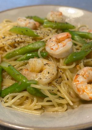 海老とアスパラのかんずりペペロンチーノ-レシピのメイン写真