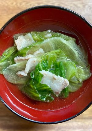レタスと豚バラのミルフィーユ鍋スープ-レシピのメイン写真