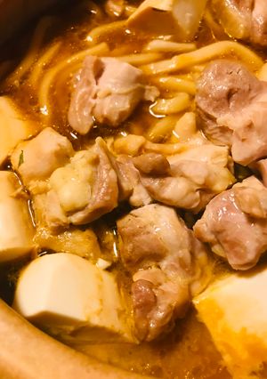 鍋の素＆鍋野菜セット●鶏味噌うどん鍋-レシピのメイン写真