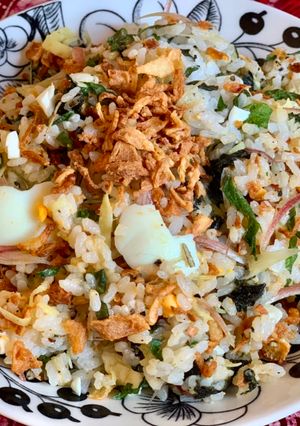 和風ハーブと茹で卵の混ぜご飯海苔玉葱入り-レシピのメイン写真