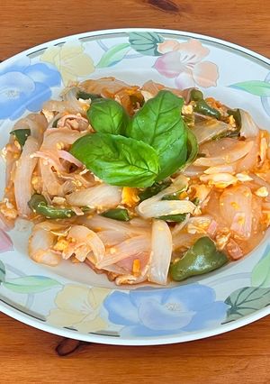朝ご飯♡節約♡簡単新玉葱たっぷり卵ソテー-レシピのメイン写真