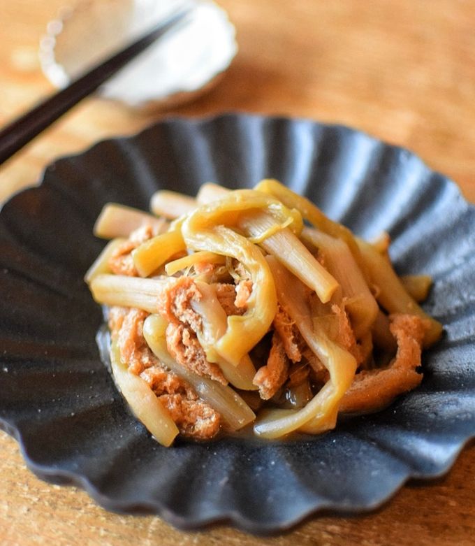 簡単美味！ずいきと油揚げの煮物-レシピのメイン写真