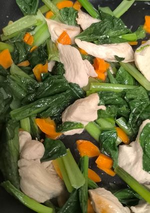 ☆小松菜と鶏むね肉で簡単野菜炒め☆-レシピのメイン写真
