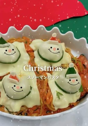 スノーマンパスタ-レシピのメイン写真
