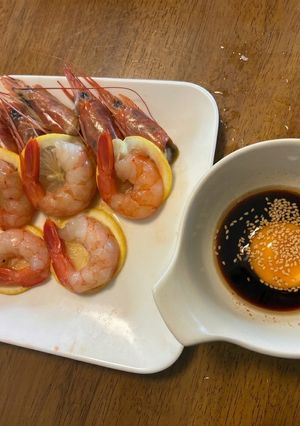 生赤エビの甘辛ユッケだれ卵黄添え-レシピのメイン写真