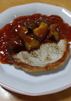 豚ロースとなすのナポリタンがけ-レシピのメイン写真
