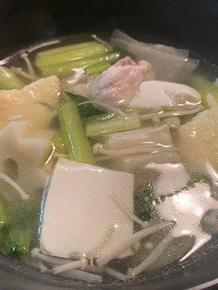 小松菜と油揚げと豚コマとちくわぶのスープ-レシピのメイン写真