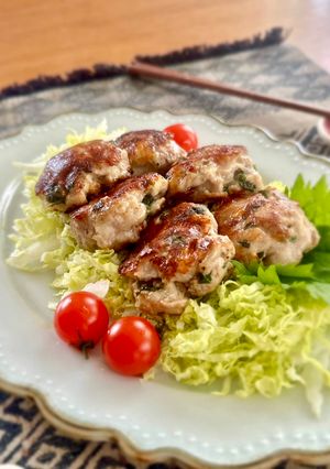 ちぎって丸めて焼くだけ♡豚と大葉のつくね-レシピのメイン写真