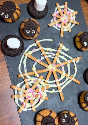 ハロウィン　蜘蛛の巣チョコ-レシピのメイン写真