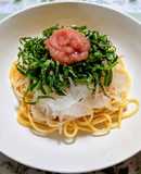 簡単ランチ！新玉ねぎ大葉たらこのパスタ
