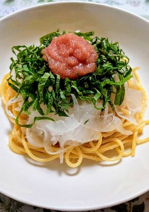 簡単ランチ！新玉ねぎ大葉たらこのパスタ-レシピのメイン写真