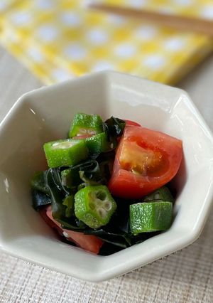 オクラとトマトの酢の物-レシピのメイン写真