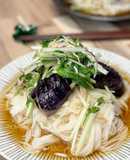 水菜としらすのさっぱりポン酢そうめん