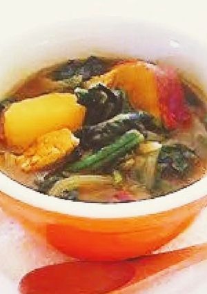 ほうれん草と＊さつま芋＊のカレースープ♪-レシピのメイン写真