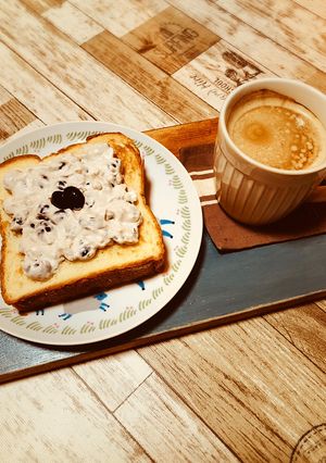 簡単おせちリメイク⭐︎黒豆トースト-レシピのメイン写真