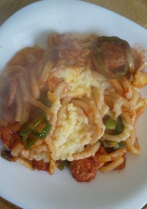 レンチンなし冷凍うどん蒸しナポリタン-レシピのメイン写真