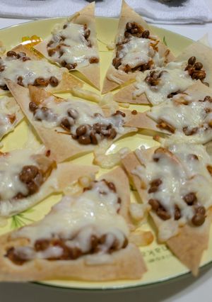 おつまみ納豆キムチクリスピービザ風-レシピのメイン写真