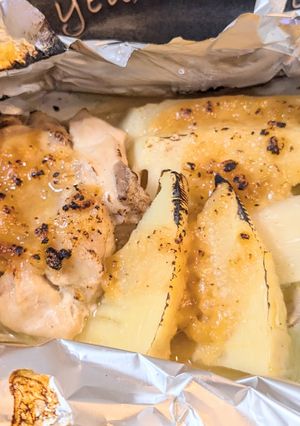 みそ味のホイル焼き（たけのこ、鶏肉）-レシピのメイン写真