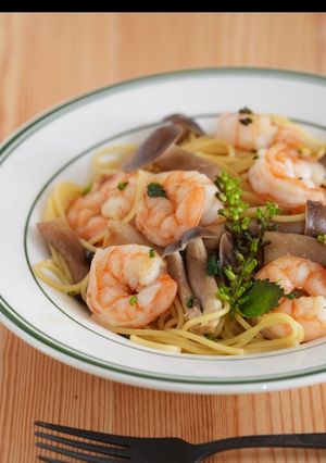 しその穂香る♪海老としめじの和風パスタ-レシピのメイン写真