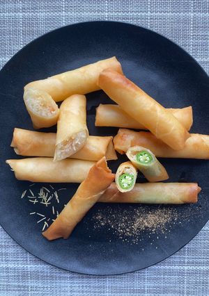 そうめんとオクラの春巻き-レシピのメイン写真