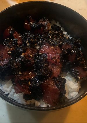 マグロのニンニクわさび海苔だれ丼-レシピのメイン写真