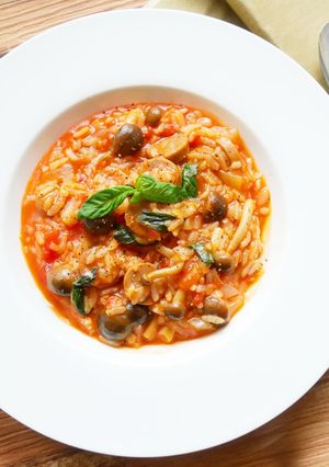 大豆ミートのソーセージでトマトリゾット♡-レシピのメイン写真