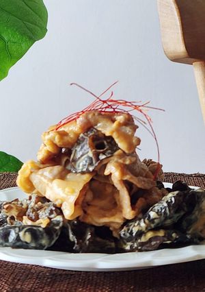 簡単オイマヨ豚バラキクラゲ☆夕食おつまみ-レシピのメイン写真