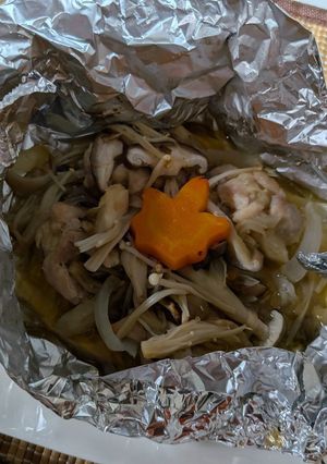 鶏肉とたっぷりキノコのホイル焼き-レシピのメイン写真