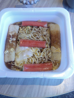 ビジホでお手軽袋ラーメンV8ちくわ卵とじ-レシピのメイン写真