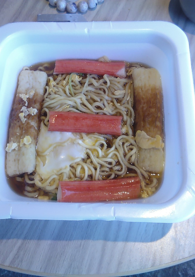 ビジホでお手軽袋ラーメンV8ちくわ卵とじ-レシピのメイン写真