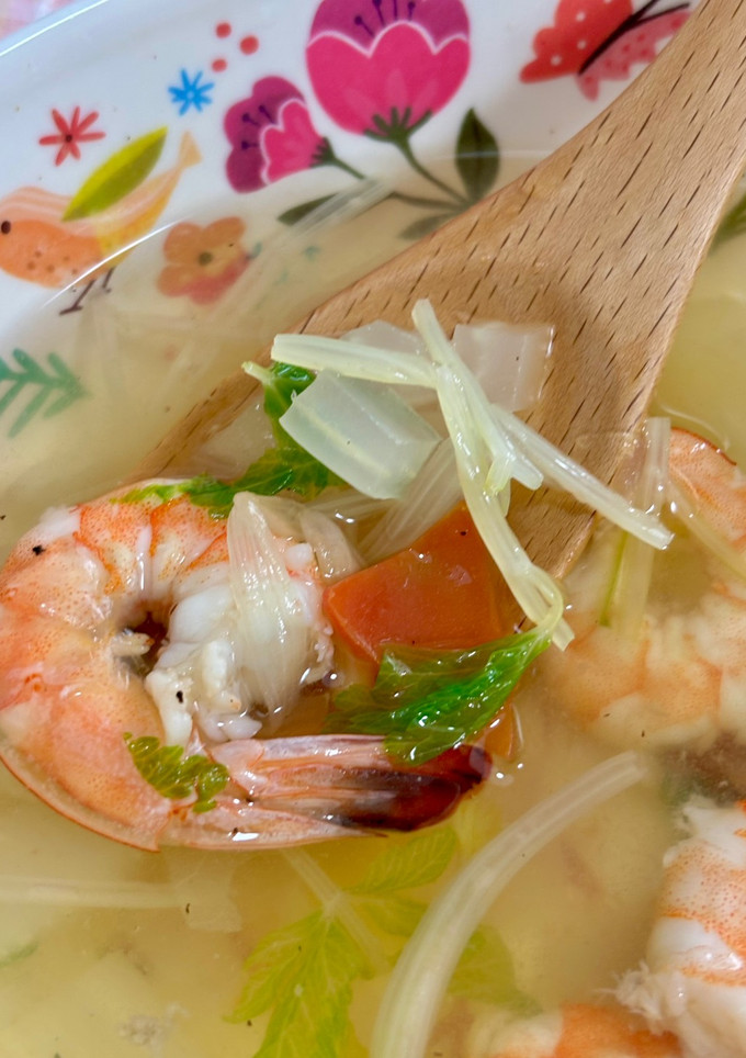 白菜の茎とえびとセロリのスープ♪-レシピのメイン写真