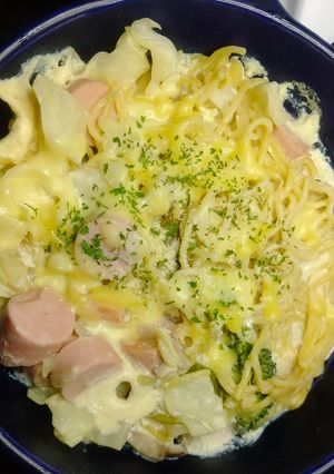 固まった水漬けパスタのスープパスタ-レシピのメイン写真