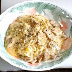 รูปของ 米麺のカルボナーラ風