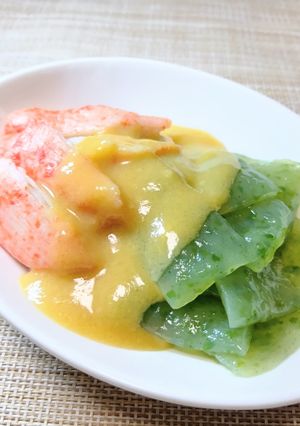 夏☆刺身こんにゃくとカニカマの塩麹酢みそ-レシピのメイン写真