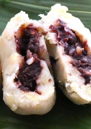もちもち★レンジで米粉じゃがいも蓮根もち～餡入り-レシピのメイン写真