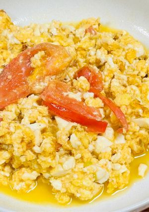 子供大好き！トマトと卵と豆腐炒め-レシピのメイン写真
