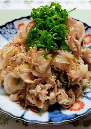 簡単今夜の夕飯！豚しゃぶ梅ぼしポン酢和え-レシピのメイン写真