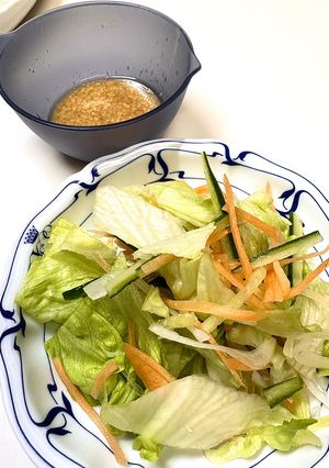 【簡単副菜】野菜サラダとポン酢ドレッシング-レシピのメイン写真