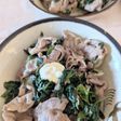 簡単★豚肉と法蓮草で「ポパイ丼」