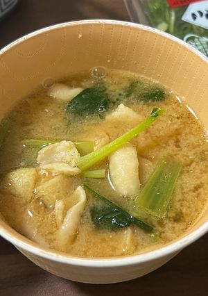 鶏皮と小松菜の味噌汁🥬-レシピのメイン写真